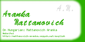 aranka mattanovich business card